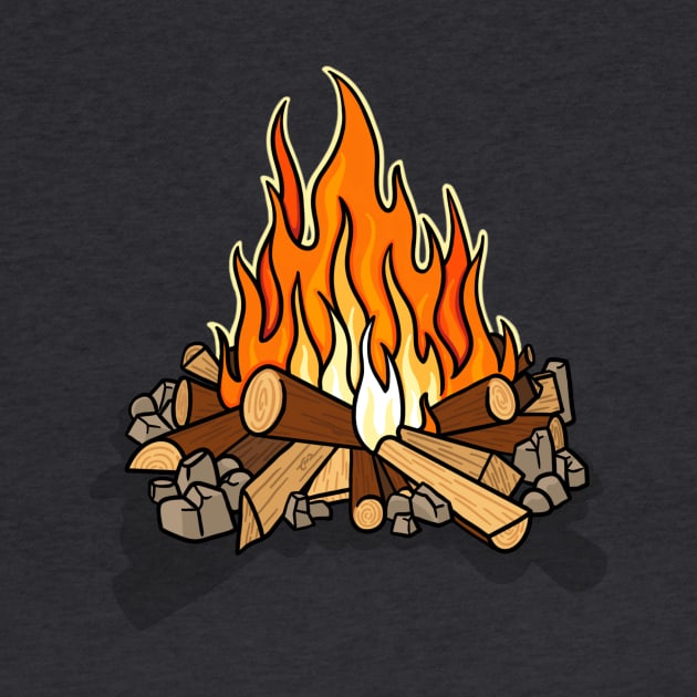 Cosy Campfire Digital Illustration by AlmightyClaire